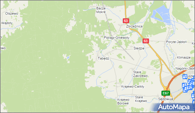 mapa Tabędz, Tabędz na mapie Targeo