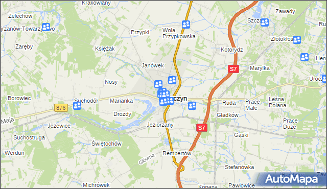 mapa Tarczyn powiat piaseczyński, Tarczyn powiat piaseczyński na mapie Targeo