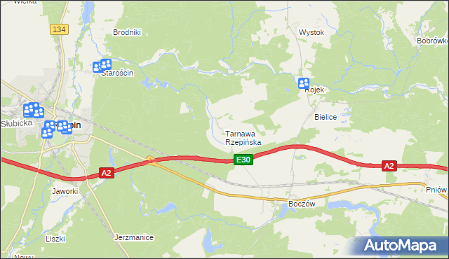 mapa Tarnawa Rzepińska, Tarnawa Rzepińska na mapie Targeo