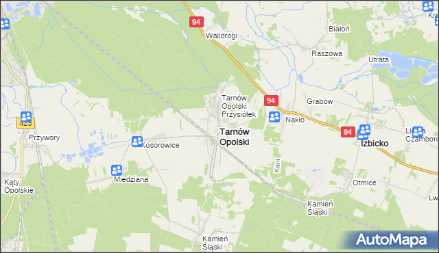 mapa Tarnów Opolski, Tarnów Opolski na mapie Targeo