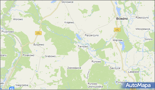 mapa Tarnowo gmina Łobez, Tarnowo gmina Łobez na mapie Targeo