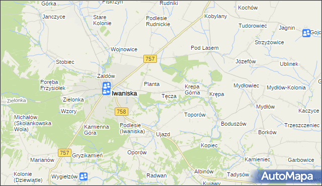 mapa Tęcza, Tęcza na mapie Targeo