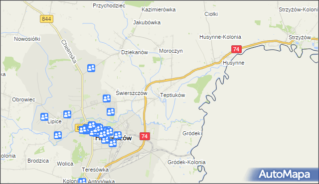 mapa Teptiuków, Teptiuków na mapie Targeo