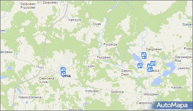 mapa Tłuczewo, Tłuczewo na mapie Targeo