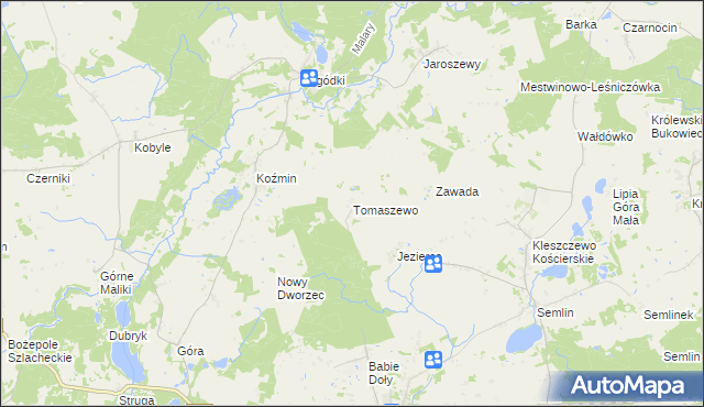 mapa Tomaszewo gmina Zblewo, Tomaszewo gmina Zblewo na mapie Targeo