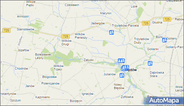 mapa Tomczyce gmina Błędów, Tomczyce gmina Błędów na mapie Targeo