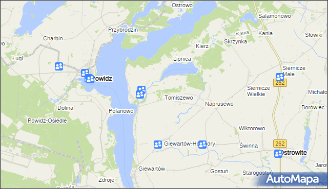 mapa Tomiszewo, Tomiszewo na mapie Targeo