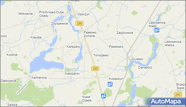 mapa Toniszewo, Toniszewo na mapie Targeo