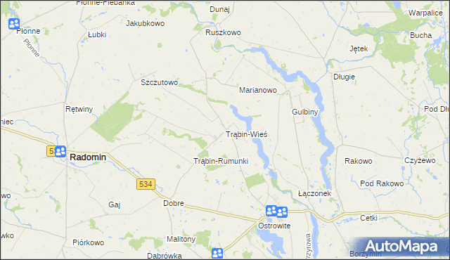 mapa Trąbin-Wieś, Trąbin-Wieś na mapie Targeo