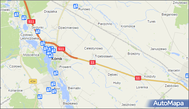 mapa Trzebisławki, Trzebisławki na mapie Targeo