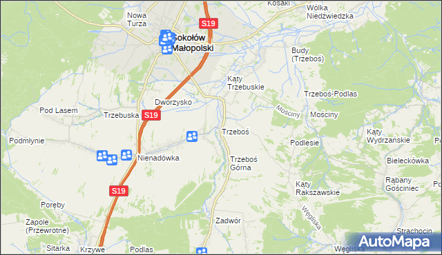 mapa Trzeboś, Trzeboś na mapie Targeo