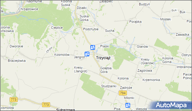 mapa Trzyciąż, Trzyciąż na mapie Targeo