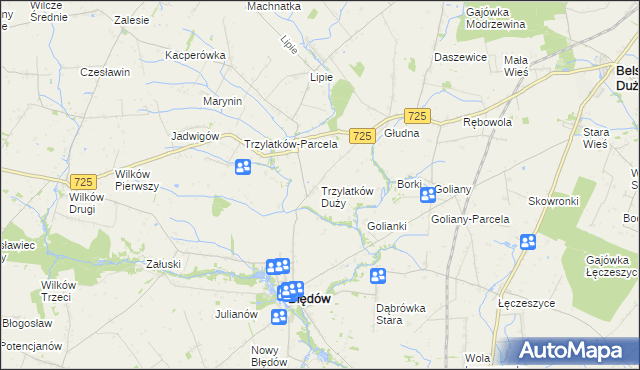 mapa Trzylatków Duży, Trzylatków Duży na mapie Targeo