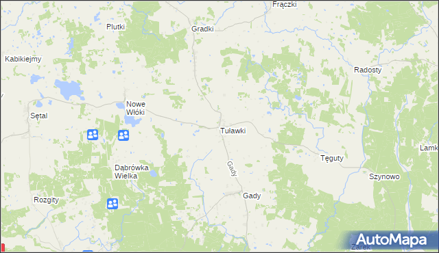 mapa Tuławki, Tuławki na mapie Targeo