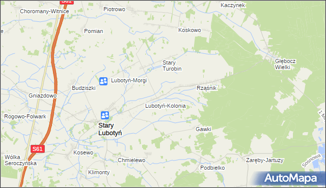 mapa Turobin-Brzozowa, Turobin-Brzozowa na mapie Targeo