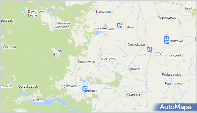 mapa Turostówko, Turostówko na mapie Targeo