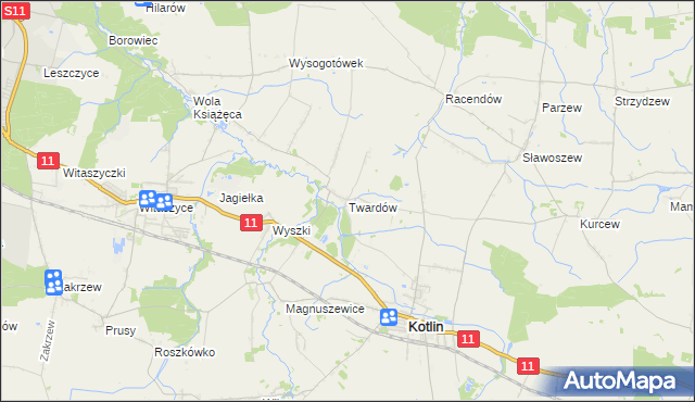 mapa Twardów, Twardów na mapie Targeo