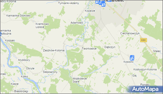 mapa Tworkowice, Tworkowice na mapie Targeo