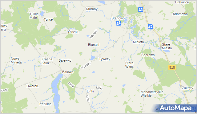 mapa Tywęzy, Tywęzy na mapie Targeo