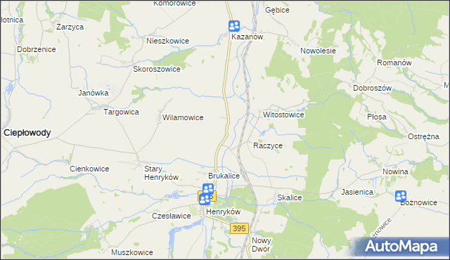 mapa Wadochowice, Wadochowice na mapie Targeo