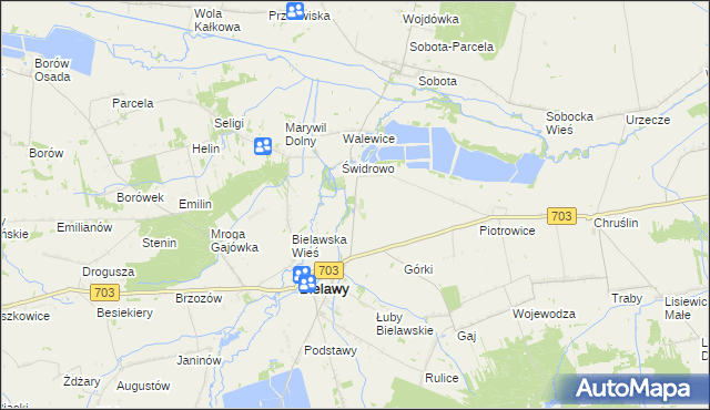 mapa Walewice Osada, Walewice Osada na mapie Targeo