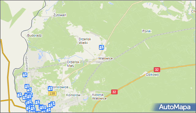 mapa Wałowice gmina Gubin, Wałowice gmina Gubin na mapie Targeo