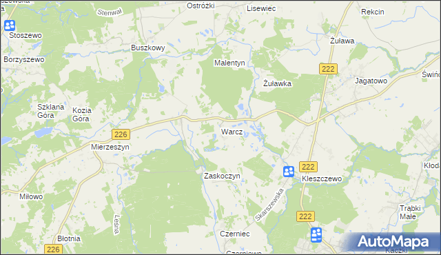 mapa Warcz, Warcz na mapie Targeo