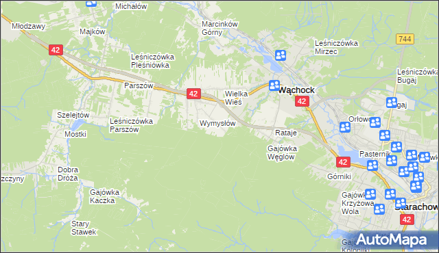 mapa Węglów, Węglów na mapie Targeo