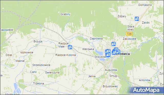 mapa Werówka, Werówka na mapie Targeo