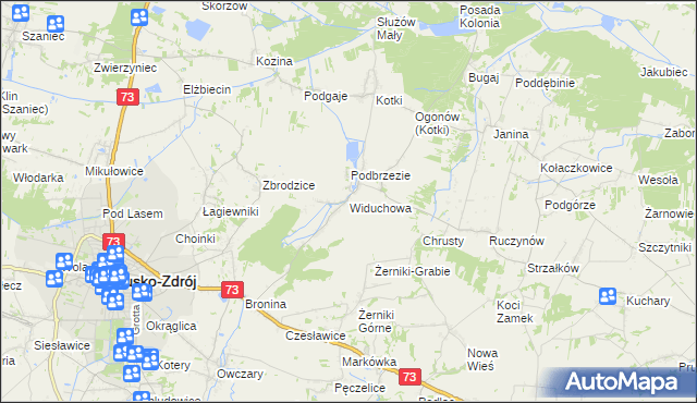 mapa Widuchowa gmina Busko-Zdrój, Widuchowa gmina Busko-Zdrój na mapie Targeo