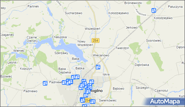 mapa Wiecanowo, Wiecanowo na mapie Targeo