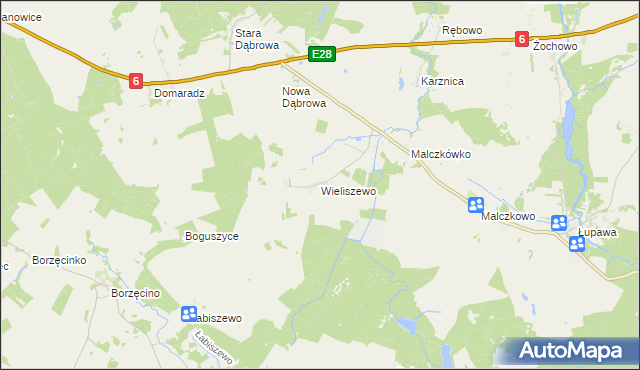 mapa Wieliszewo, Wieliszewo na mapie Targeo