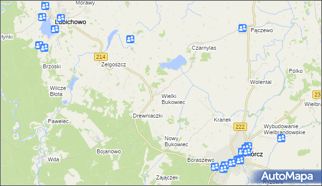 mapa Wielki Bukowiec, Wielki Bukowiec na mapie Targeo