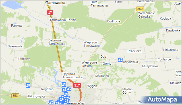 mapa Wieprzów Ordynacki, Wieprzów Ordynacki na mapie Targeo