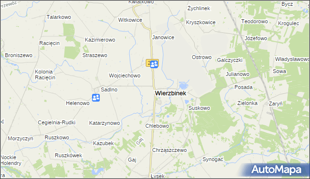 mapa Wierzbinek, Wierzbinek na mapie Targeo