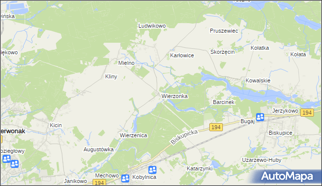mapa Wierzonka, Wierzonka na mapie Targeo