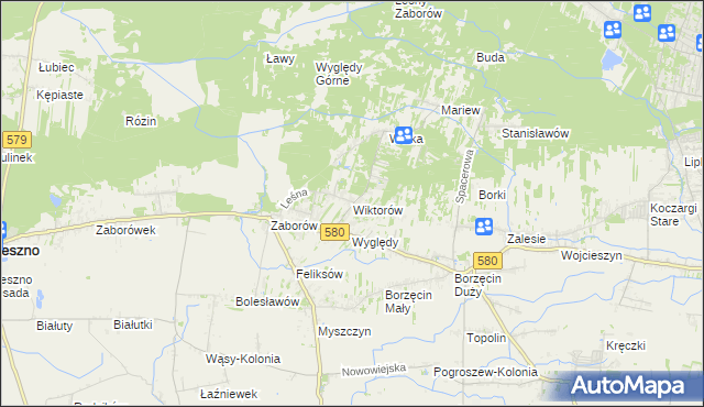 mapa Wiktorów gmina Leszno, Wiktorów gmina Leszno na mapie Targeo