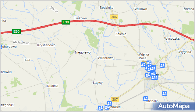 mapa Wiktorowo gmina Buk, Wiktorowo gmina Buk na mapie Targeo