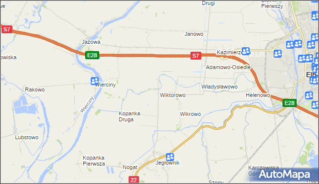 mapa Wiktorowo gmina Gronowo Elbląskie, Wiktorowo gmina Gronowo Elbląskie na mapie Targeo