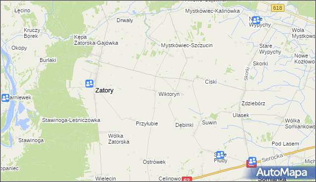 mapa Wiktoryn gmina Zatory, Wiktoryn gmina Zatory na mapie Targeo
