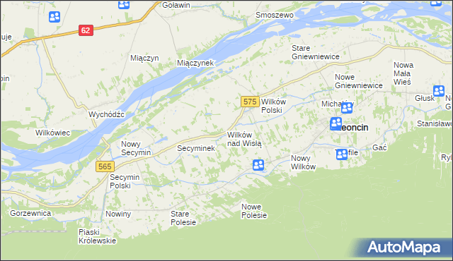 mapa Wilków nad Wisłą, Wilków nad Wisłą na mapie Targeo