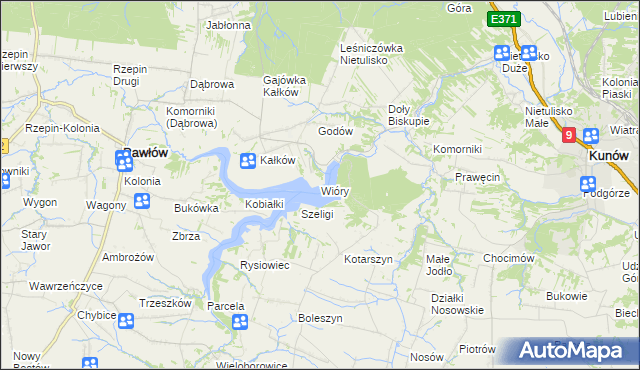 mapa Wióry, Wióry na mapie Targeo