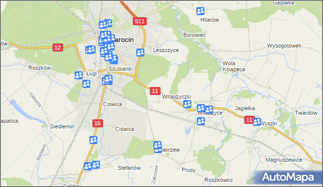 mapa Witaszyczki, Witaszyczki na mapie Targeo