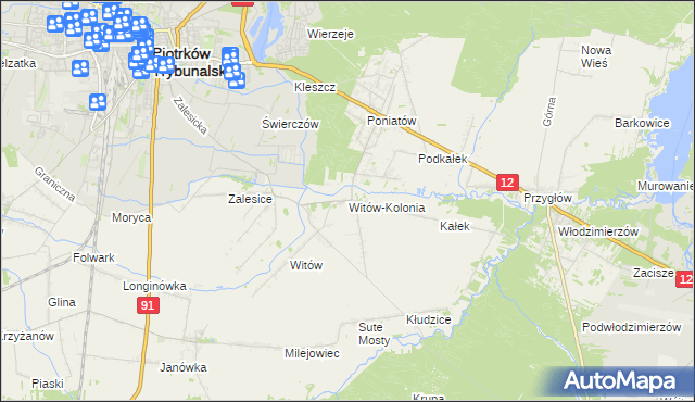 mapa Witów-Kolonia, Witów-Kolonia na mapie Targeo