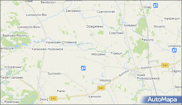 mapa Włoczewo, Włoczewo na mapie Targeo