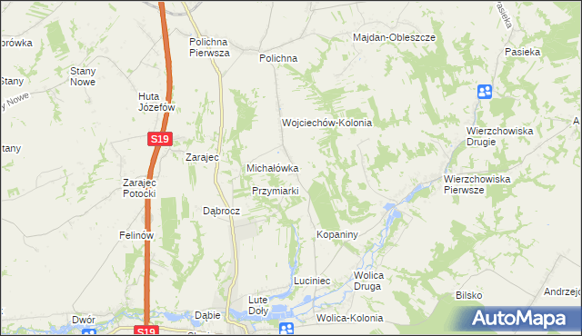 mapa Wojciechów gmina Szastarka, Wojciechów gmina Szastarka na mapie Targeo