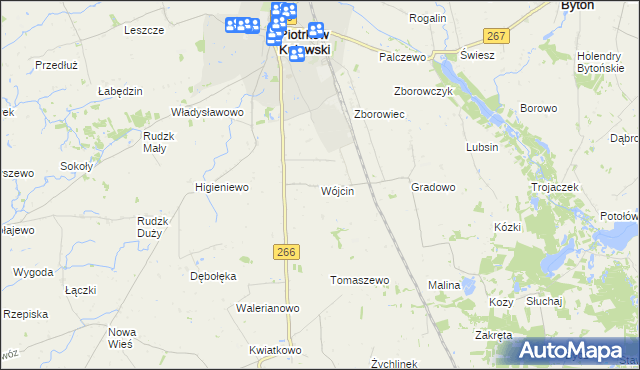 mapa Wójcin gmina Piotrków Kujawski, Wójcin gmina Piotrków Kujawski na mapie Targeo