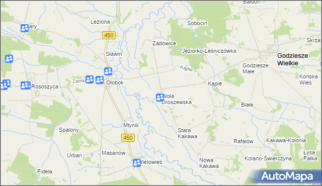 mapa Wola Droszewska, Wola Droszewska na mapie Targeo