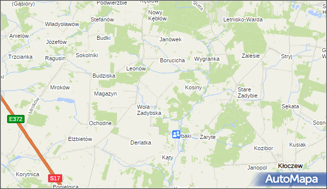 mapa Wola Zadybska-Kolonia, Wola Zadybska-Kolonia na mapie Targeo