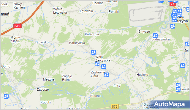 mapa Wola Zarczycka, Wola Zarczycka na mapie Targeo